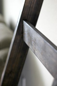 a close up view of a wooden chair