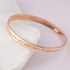 "► HANDWRITING BRACELET * Turn a loved one's handwriting into memorial jewelry with this chic handwriting bracelet. Take a signature or a special dear phrase from an old card or letter and create a lovely piece of memorial bangle for your loved one. It is possible to engrave on the outside, inside or both. * Word limits: 12-16 words per side. * BRACELET SIZE : There is no standard size for cuffs/ bangles across different brands so don't just assume that you are certain size. Please check our siz Handwriting Bracelet, Engraved Handwriting, Handwriting Jewelry, Bracelet Christmas, Jewelry Personalized, Christmas Bracelet, Memorial Jewelry, Bracelet For Women, Cuff Bangles