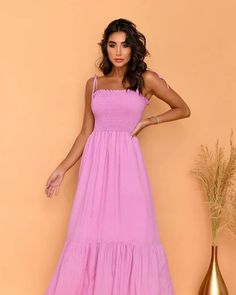 This Sunday Chic Pink Tiered Bohemian Maxi Dress is the perfect addition to any wardrobe. With its tiered design and flowy fit, it provides both style and comfort. Made from high-quality materials, it is suitable for any occasion. Elevate your look with this chic and trendy dress. 95% Polyester, 5% Spandex Machine Wash Size Chart XS = Dress 0-2, Bust, 31"-32.5", Waist 23"-24Small = Dress 4-6, Bust,33"-35", Waist 25-26", Hips 35"-37"Medium = Dress 8-10, Bust 35-36" Waist 27-28", Hips 38-39"Large =Dress 12-14,Bust,38-40, Waist,29-31", Hips 40-42" Strap Maxi Dress, St Barths, Bohemian Maxi, Bohemian Maxi Dress, Waffle Knit Top, Backless Maxi Dresses, Versatile Dress, Dress Out, Chic Pink