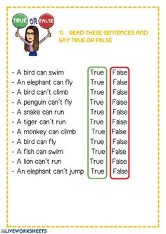 the words in this worksheet are similar to true or false and have different meaningss