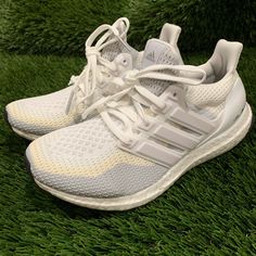 Gradient Colorway Ultra Boost 2.0 White/Clear Grey Triple Clima Og White Athleisure Sneakers With Boost Midsole, White Low-top Running Shoes With Boost Midsole, Functional White Sneakers For Running Errands, Adidas White Sneakers With Boost Midsole, Adidas White Sneakers With Air Cushioning, White Adidas Sneakers With Boost Midsole For Sports, White Adidas Lace-up Running Shoes, White Running Shoes For Training With Branded Insole, White Cushioned Sneakers For Running