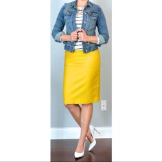 This Downeast Outfitters Vintage Style Single Yellow Gold Skirt Is In Great Condition! It Was Worn For 1 Hour Of Church And Sadly I Never Wore It Again. I Also Have It Available In Navy! (Navy Is Nwt) And Have A 2 Pack Bundle Available For Both! Check It Out To Get Both Fabulous Skirts In Two Gorgeous Colors! Both Skirts Have The Same Vintage Floral Pattern, However This Listing Is For The One Yellow Gold Skirt. Fitted Yellow Skirt For Fall, Chic Fitted Yellow Skirt, Fitted Yellow Pencil Skirt For Spring, Yellow Mini Skirt For Fall, Yellow Knee-length Pencil Skirt For Spring, Yellow Skirt For Workwear In Fall, Yellow Knee-length Pencil Skirt, Yellow Mini Pencil Skirt For Spring, Chic Fitted Yellow Pencil Skirt