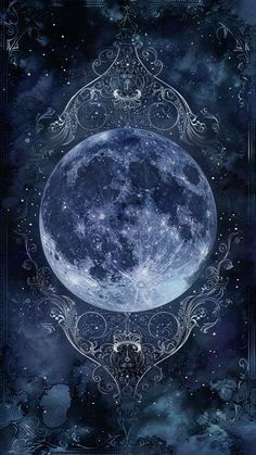 the full moon is shown in this artistic painting by artist susan schneckel