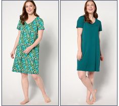 Cotton daydreaming? (Same!) Knit in smooth, 100% cotton comfort, these lounge dresses feel as good when you're enjoying your sunny garden or prepping a big family dinner at the stove, as they do when it's time to turn in. And because they're designed by Stan Herman, they look pretty when your neighbor stops by for afternoon tea, too! From Stan Herman. Spring Cotton Dresses For Lounging, Cotton Lounge Dress For Spring, Cotton Dresses For Lounging In Spring, Casual Spring Dresses For Home, Green Cotton Lounge Dress, Green Cotton Loungewear Dress, Green Cotton Dress For Loungewear, Comfortable Lounging Dresses For Spring, Casual Summer Dresses For Home