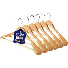 wooden clothes hangers with 10 pairs of wood coat hangers on each side and one pair