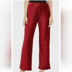 Alfani Petite Red Velvet Pull On Wide-Leg Pants Size Ps Nwt Burgundy Wide Leg Pants For Party, Chic Burgundy Pants For Party, Chic Burgundy Party Pants, Red Straight Pants For Night Out, Stretch Burgundy Pants For Party, Burgundy Wide Leg Bottoms For Night Out, Red Straight Leg Bottoms For Night Out, Red Full-length Wide Leg Pants For Party, Red High-waisted Wide Leg Pants For Night Out