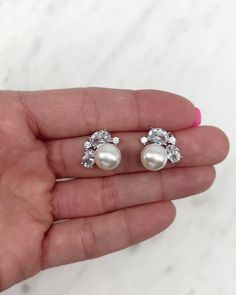 Laura Pearl Studs - Shop Earrings & Jewelry | Dareth Colburn Dress Indian, Chain Extenders, Pearl Jewellery Earrings, Free Style, Pearl Stud Earrings, Pearl Studs, Bridesmaid Jewelry, Luxury Life, Pendant Set