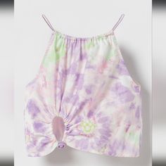 Nwt Zara Tie Dye Top Cute Zara Tops For Vacation, Zara Purple Summer Tops, Zara Knitwear, Light Blue Dress Shirt, Lace Halter Top, Summer Tie Dye, Floral Ruffle Top, Romantic Blouses, Lace Wrap