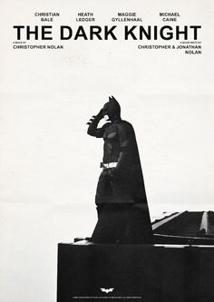 the dark knight movie poster with batman standing on top of a piano and holding his head in his hands