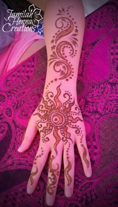 the hand is decorated with intricate designs