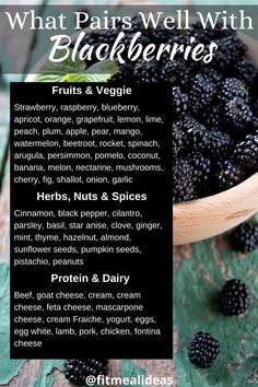 what pairs well with blackberries are good for your body and health? info poster