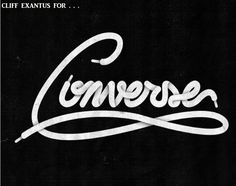 the word converse written in white on a black background