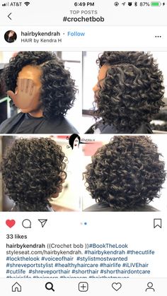 Shoulder Length Crochet Hairstyles, Short Curly Crochet Hairstyles, Crotchet Curly Bob Hairstyles, Short Crotchet Braids Crochet, Boho Braids Bob Crochet, Roller Set Natural Hair, Random Hairstyles