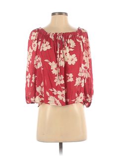 Lush 3/4 Sleeve Blouse Size: Small Tops - used. 100% Rayon | Lush 3/4 Sleeve Blouse: Red Tops - Size Small Red Ruffle Sleeve Summer Tops, Red 3/4 Sleeve Blouse For Spring, Red 3/4 Sleeve Summer Top, Red Floral Print Rayon Blouse, Red Blouse With Floral Print And 3/4 Sleeve, Forever 21 Ruffled Summer Blouse, Casual Red Blouse With 3/4 Sleeves, Red Floral Print Blouse With 3/4 Sleeves, Red Top