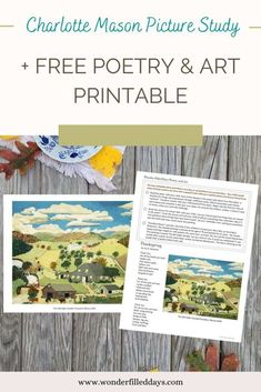 the charlotte mason picture study and free poetry & art printable for kids to use