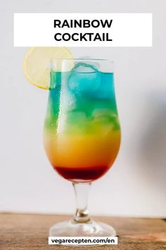 the rainbow cocktail is ready to be eaten