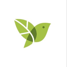 a green leaf logo on a white background