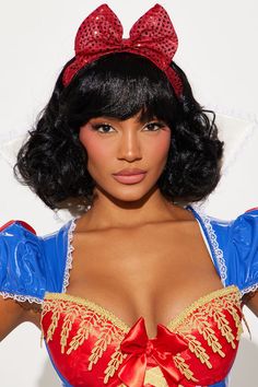 Available In Black. Halloween Accessory Snow White Princess Inspired Wig Short Bob Curls Bow Attached Sensitive To Heat Final Sale Imported | Fairest Of Them All Curly Costume Wig in Black by Fashion Nova Short Bob Curls, Bob Curls, Fairest Of Them All, Wig Short, Princess Inspired, White Princess, Black Halloween, Costume Wigs, Halloween Accessories