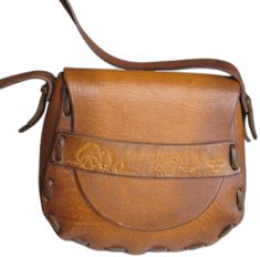 Retro Hand-tooled Bags, Vintage Soft Leather Saddle Bag, Handcrafted Bags, Hobo Shoulder Bag, Bags Vintage, Craft Bags, Saddle Leather, Mandolin, Vintage 1970s