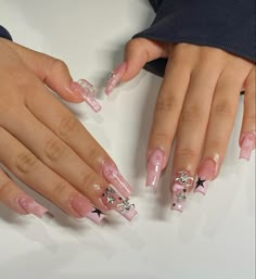 Pink Black Nails, Punk Nails, Airbrush Nails, Claw Nails, Glamour Nails, Grunge Nails, Colored Acrylic Nails, Long Acrylic Nails Coffin, Soft Nails