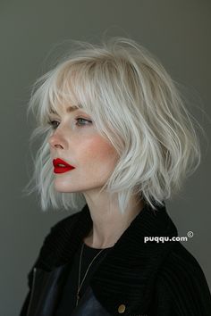 Short French Bob Hairstyles: Chic and Timeless Looks - Puqqu Blonde Shag Bob With Bangs, French Bob Hairstyles, Wedding Hair Looks, Short French Bob, Blonde Bob With Bangs, Short Blonde Bobs, Classic Wedding Hair, Short French, Timeless Looks