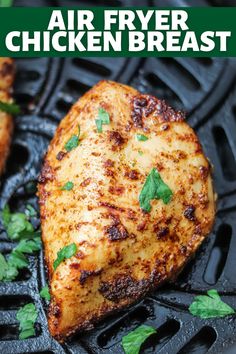 Using the Air Fryer to cook chicken breast is easy & delicious! In less than 10 minutes the juiciest Air Fryer Chicken Breast is ready!