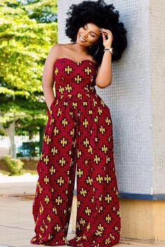 African Print Pants, African Print Jumpsuit, Ankara Dress Styles, African Fashion Ankara, African Inspired Fashion, Print Jumpsuit