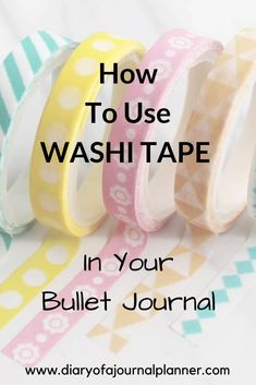 Wash Tape Ideas, Washi Tape Journaling, Washi Tape Ideas Journal, Journal Washi Tape Ideas, Bullet Journal Washi Tape Ideas, Washi Tape Bullet Journal, Planer Organisation, How To Bullet Journal, Washi Tape Journal