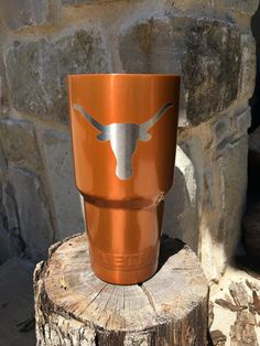 UT #longhorn #YETI Burn Orange - incredible gift!                                                                                                                                                                                 More Hookem Horns, Sports Cave, Yeti Designs, Ut Texas, Yeti Mugs, Burn Orange, Texas Longhorns Football