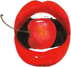 Cherry Lips Poster Print by Mercedes Lopez Charro-VARPDX65694 Image 1 Zimmer Diy, Wal Art, Cherry Lips, Arte Inspo, Red Lip, Square Print, New Wall, Big Canvas Art, Wrapped Canvas Art