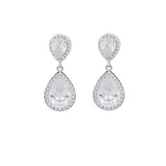 Meet your little black dress's new best friend! The Lorna CZ Drop earings features a glistening CZ teardrop hanging from a CZ teardrop top stud. Size: one size. Color: Clear. Gender: female. Age Group: adult. Evening Teardrop Earrings With Sparkling Stones, Teardrop Crystal Earrings For Party, Classic Teardrop Bridal Earrings For Party, Sparkling Drop Teardrop Earrings For Evening, Teardrop Earrings For Party, Drop Bridal Earrings For Party, Crystal Teardrop Earrings For Evening, Evening Teardrop Pear-shaped Earrings, Evening Teardrop Earrings