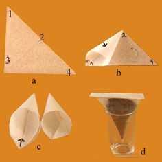 instructions to make an origami vase with sand in it and then put together