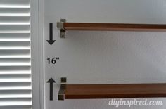 two wooden shelves are shown with measurements for each shelf