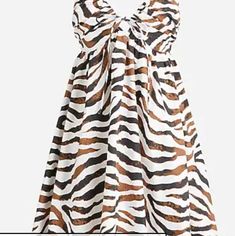 Fun, Flirty And Super Cute!! J Crew Keyhole Zebra Stripe Mini Dress Sz 18. Brand New With Tags Still On. Would Be Great For Holiday Parties With A Black Cardigan Over It. Sleeveless Zebra Print Vacation Dress, Sleeveless Zebra Print Dress For Vacation, Casual Sleeveless Zebra Print Dress, Casual Zebra Print Mini Dress, Sleeveless Tiger Print Mini Dress For Summer, Casual White Dress With Zebra Print, Casual White Zebra Print Dress, V-neck Zebra Print Dresses For Vacation, Summer Tiger Print Mini Dress