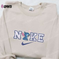 The Stitch Love x Nike Embroidered Sweatshirt is the perfect blend of style and comfort. Made with high-quality materials, this Stitch Sweatshirt Nike, Nike Embroidered Flower Sweatshirt, Trendy Hoodies Sweatshirts Nike, Sporty Sweatshirt With Custom Print, Stitch Clothes Sweatshirts & Hoodies, Nike Embroidered Sweatshirt, Nike Cartoon, Nike Hoodies, Nike Inspired