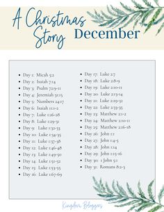 a christmas story is shown with the words, days and dates