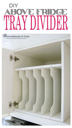 an open cabinet with the words diy above it