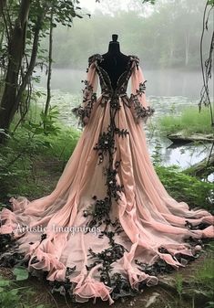 Gothic Floral Dress, Black And Pink Wedding Dress, Pink And Black Wedding Dress, Vishma Maharaj, Gothic Ball Gown, Goth Wedding Dresses, Pink And Black Dress, Black Lace Wedding Dress, Black Lace Wedding