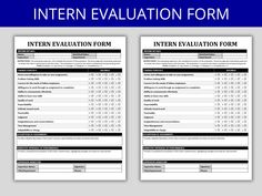 two forms of an inferen evaluation form with the text written below