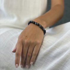 This elegant bracelet is made with exquisite snowflake black obsidian, a rare and precious stone that is believed to have spiritual meaning. The snowflake obsidian used in this bracelet is of the highest quality, and it has been carefully hand-selected to ensure its beauty and perfection. The unique pattern of the snowflakes is said to represent the infinite wisdom of the universe, and it is said to be used as a powerful talisman for protection and good luck in many ancient cultures.

&nbsp; Spiritual Obsidian Crystal Bracelet As A Gift, Snowflake Obsidian Meaning, Spiritual Obsidian Bracelets, Snowflake Obsidian Bracelet, Snowflake Obsidian Necklace, Black Obsidian Bracelet, Obsidian Bracelet, Snowflake Obsidian, Black Obsidian