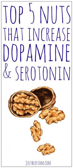 All nuts are good for your mood and mental health, but here are the best nuts that increase dopamine and serotonin – two important chemicals that bust depression and anxiety. Dopamine Foods The Brain, Medical Hacks, Dopamine Diet, Increase Dopamine, Dopamine And Serotonin, Dopamine Serotonin, Happy Brain, Brain Chemicals, Increase Serotonin