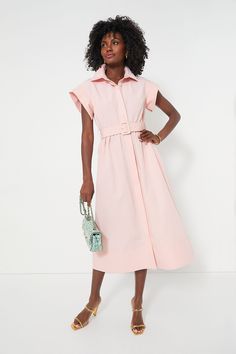 Elegant in its simplicity, the structured and ultra-ladylike Pink Salt Chloe Dress is done in a textured cotton-blend fabric that is sure to turn heads for its design details. The moire pattern throughout and trapunto stitching on the sleeves, placket, and hemline complete this midi moment, making it feel extra special with minimal effort. Pair with heels or flats, sunnies or statement earrings, for day or night, and rest assured that you look fabulous! Spread collar Short wing sleeves Button fr Moire Pattern, Chanel Green, Wing Sleeves, Chloe Dress, Cruise Collection, Classic Flap Bag, Cocktail Attire, Pink Salt, Tweed Suits