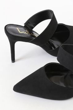 From desk-to-date looks to dance party 'fits, the Lulus Faire Black Suede Pointed-Toe Mules can finish off your get-up! These chic mule pumps have a faux suede construction that forms a pointed-toe upper and a matching vamp strap (with a bit of elastic for fit), that creates a cool cutout look. Slide-on design. 3. 5" stiletto heel. Cushioned insole. Rubber sole has nonskid markings. All Man Made Materials. Imported. Lulus | Faire Black Suede Pointed-Toe Mules. Mule Pumps, Casual Formal Dresses, Party Fits, Casual Wedding Dress, Dress Shoes Womens, Dance Party, My Shoes, Stiletto Heel, Black Heels