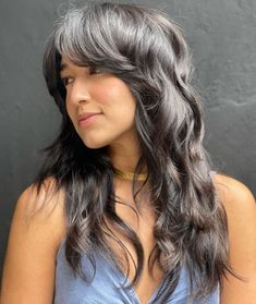 Soft Mullet Hairstyle Women Long Hair, Soft Shag Haircut Long Wavy, Soft Bangs Curly Hair, Soft Shaggy Hair, Soft Wolf Cut Hair Long, Soft Shag Haircut Long, Soft Wolfcut, 70s Shag Haircut Long, Soft Shag Haircut