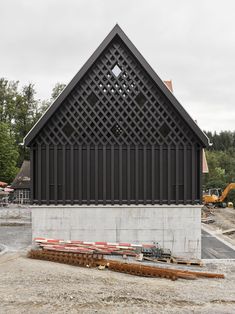 a building that has been constructed into the shape of a house