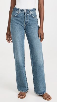 Citizens of Humanity Annina Trouser Jeans | Shopbop Off Duty Outfits, Jeans Fabric, Citizens Of Humanity Jeans, Citizens Of Humanity, Sweater Blouse, Trouser Jeans, Straight Jeans, Stretch Denim, Jumpsuit Dress