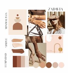 a collage with different colors and shapes on it's side, including the words zadawa