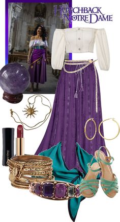 esmeralda Outfit | ShopLook Esmeralda Disney Outfit Ideas, Esmerelda Costume Diy, Esmeralda Inspired Outfit, Esmeralda Disney Costume, Esmeralda Disneybound, Esmeralda Outfit, Esmeralda Halloween, Esmeralda Costume