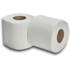 two rolls of toilet paper on a white background