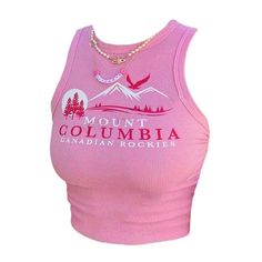 Pink Landscape Tank Top - Tops Kawaii Tops, Pink Landscape, E Girl Clothes, Egirl Fashion, Anime Clothes, Y2k Summer, Kawaii Accessories, Pink Bird, Aesthetic Clothing